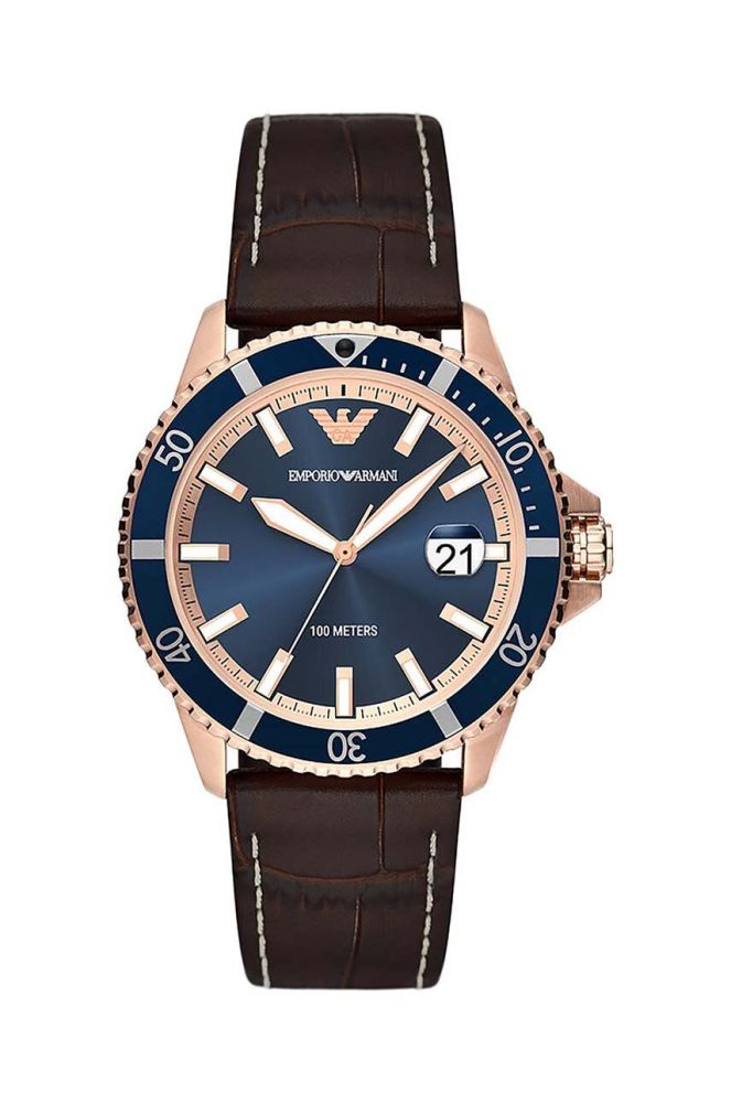 Годинник Emporio Armani чоловічий колір коричневий