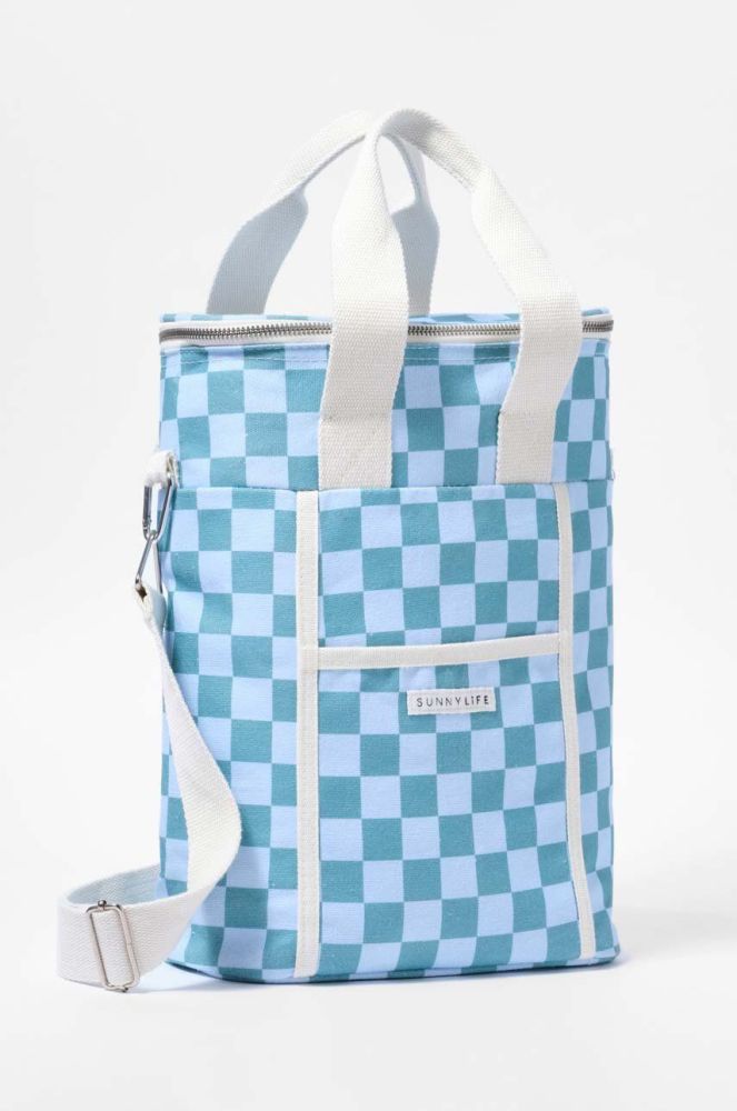 Термосумка для напоїв SunnyLife Canvas Drinks Bag колір блакитний