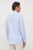 Бавовняна сорочка Seidensticker чоловіча slim класичний комір колір блакитний (3516610)