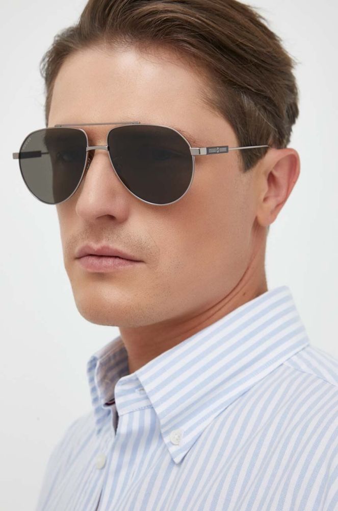 Сонцезахисні окуляри Gucci чоловічі колір срібний (3312682)