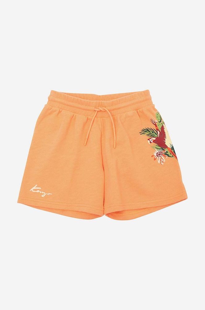 Дитячі шорти Kenzo Kids колір помаранчевий регульована талія