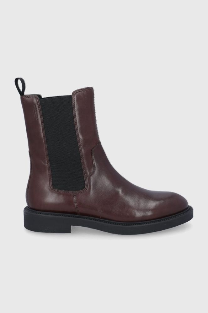 Шкіряні черевики Vagabond Shoemakers жіночі колір коричневий на плоскому ходу (1808146)