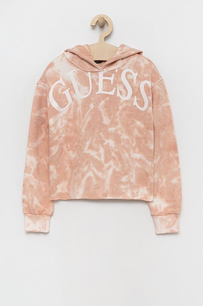 Дитяча бавовняна кофта Guess колір помаранчевий з принтом (2424509)