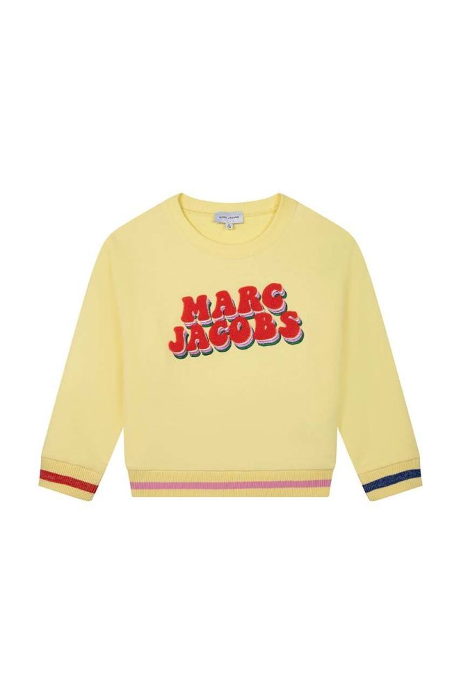 Дитяча бавовняна кофта Marc Jacobs колір жовтий з аплікацією (2616439)