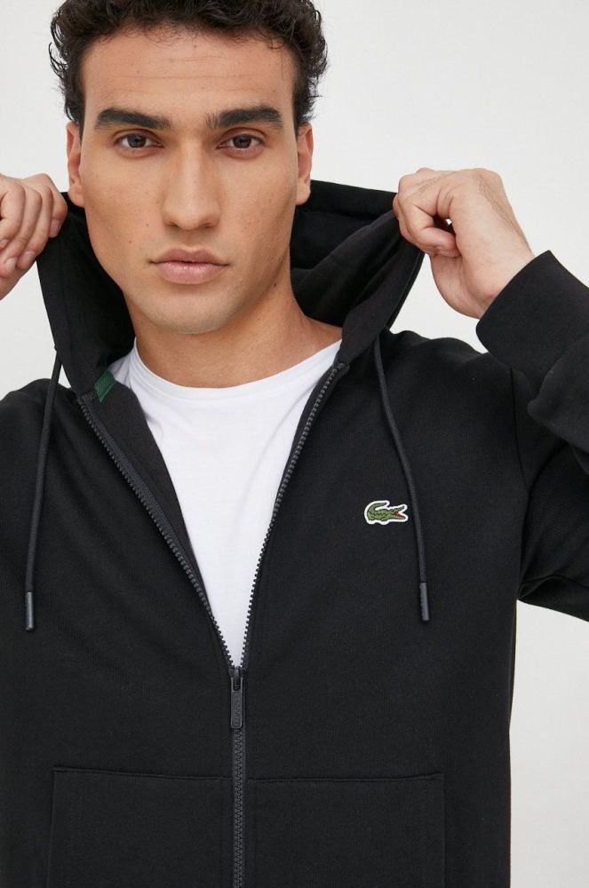 Кофта Lacoste чоловіча колір чорний однотонна