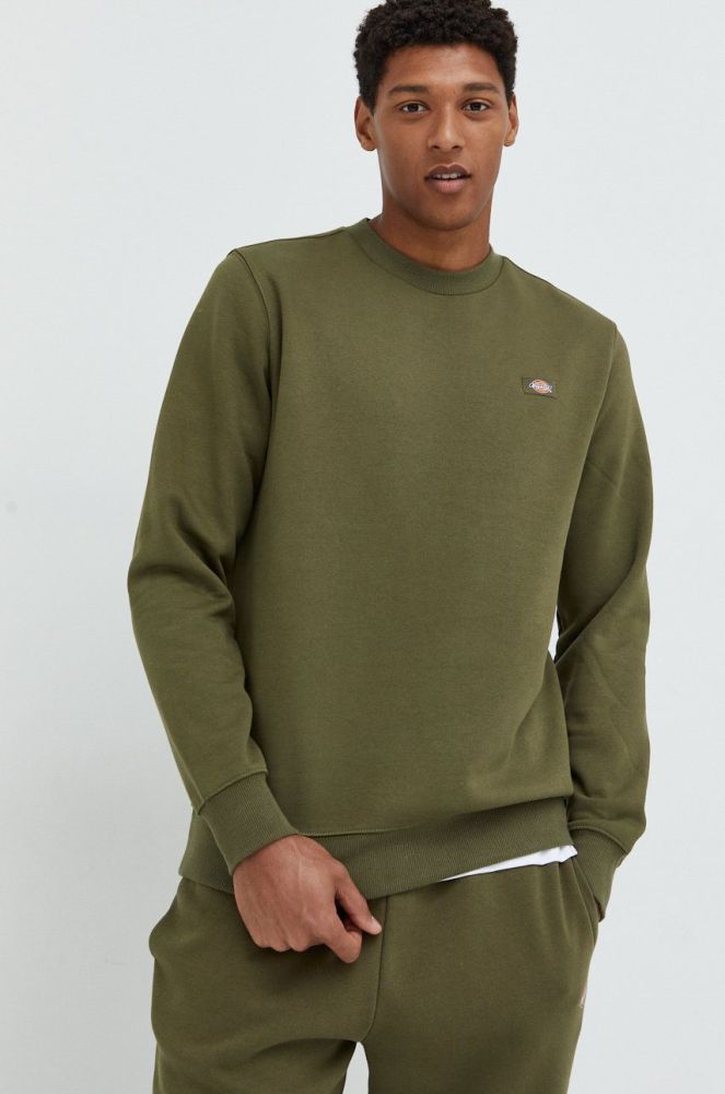 Кофта Dickies чоловіча колір зелений однотонна DK0A4XCEMGR1-MILITARYGR