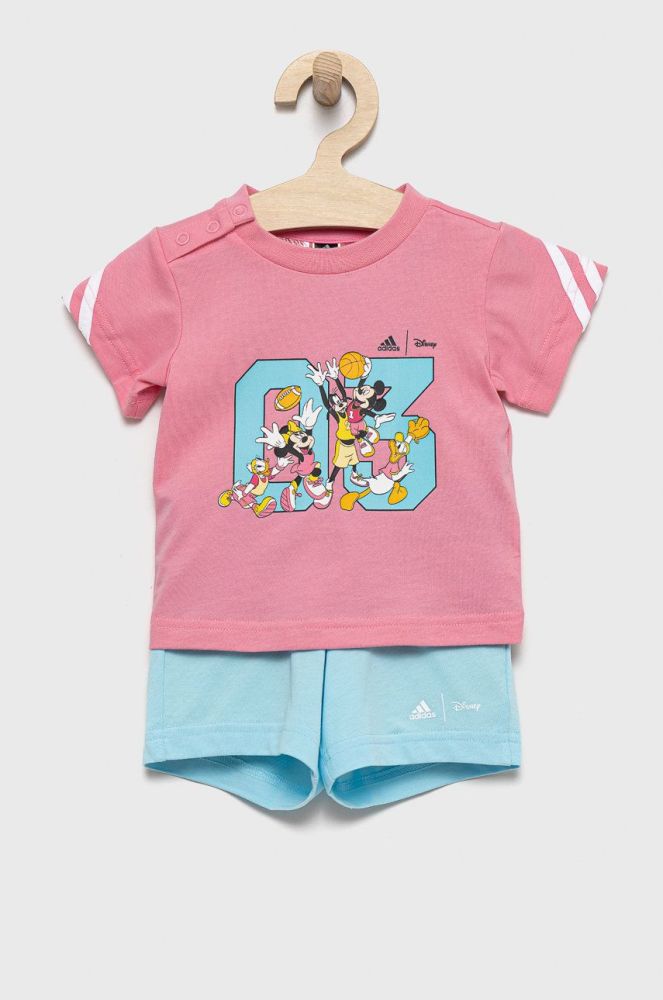 Дитячий бавовняний спортивний костюм adidas Performance колір фіолетовий