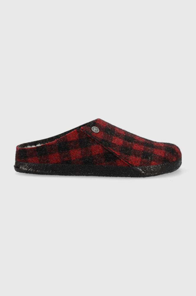 Вовняні тапочки Birkenstock Zermatt Rivet колір червоний Regular Width