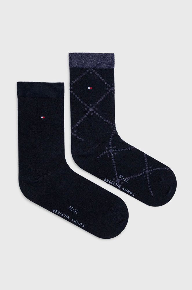 Шкарпетки Tommy Hilfiger (2-pack) жіночі колір синій