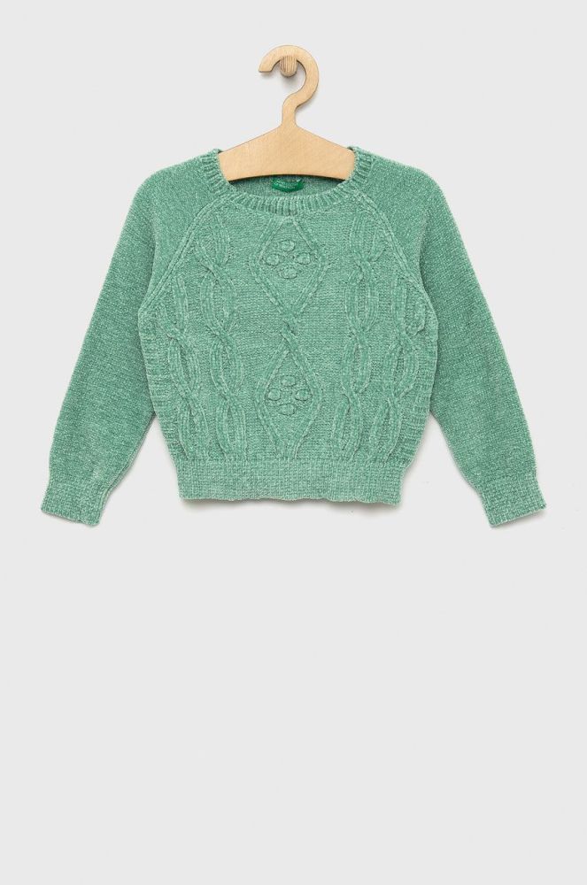 Дитячий светр United Colors of Benetton колір бірюзовий легкий