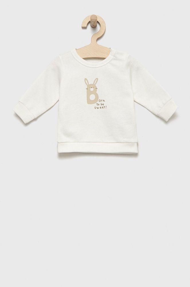 Дитяча бавовняна кофта United Colors of Benetton колір білий з принтом (2520540)
