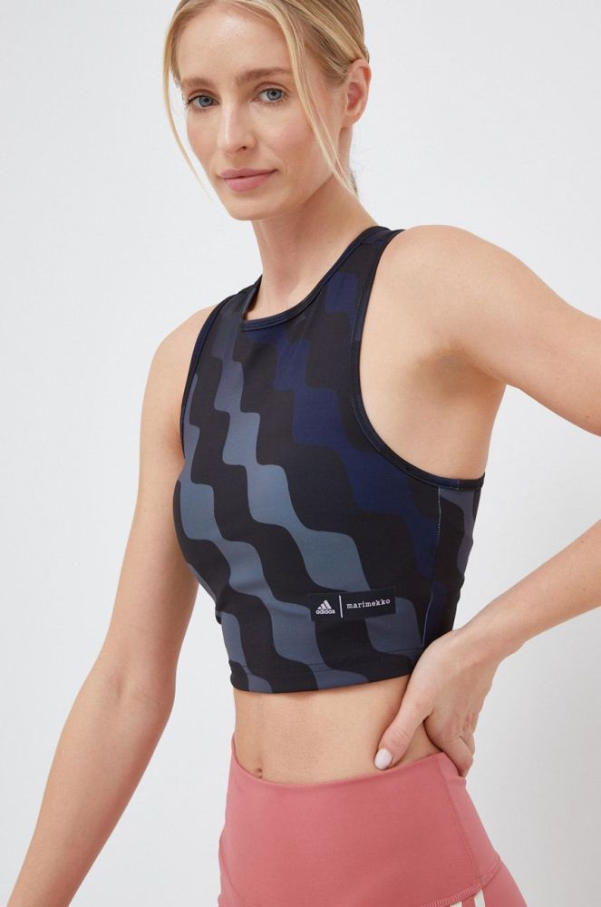 Топ для тренувань adidas Performance Marimekko колір чорний