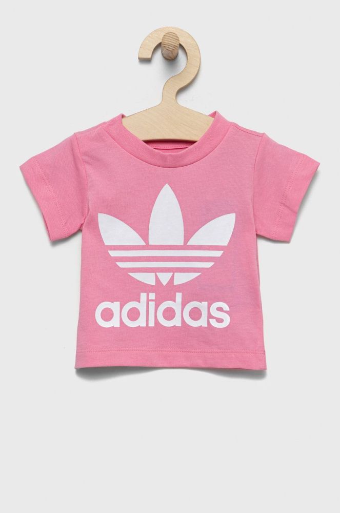 Дитяча бавовняна футболка adidas Originals колір рожевий (2510757)