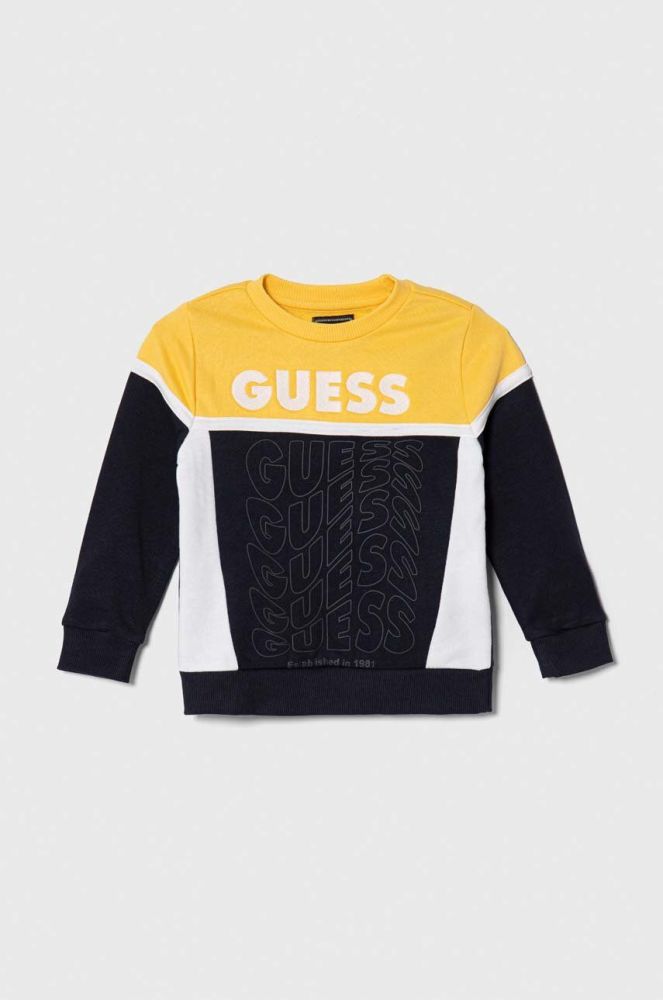 Дитяча бавовняна кофта Guess колір синій візерунок (3527227)