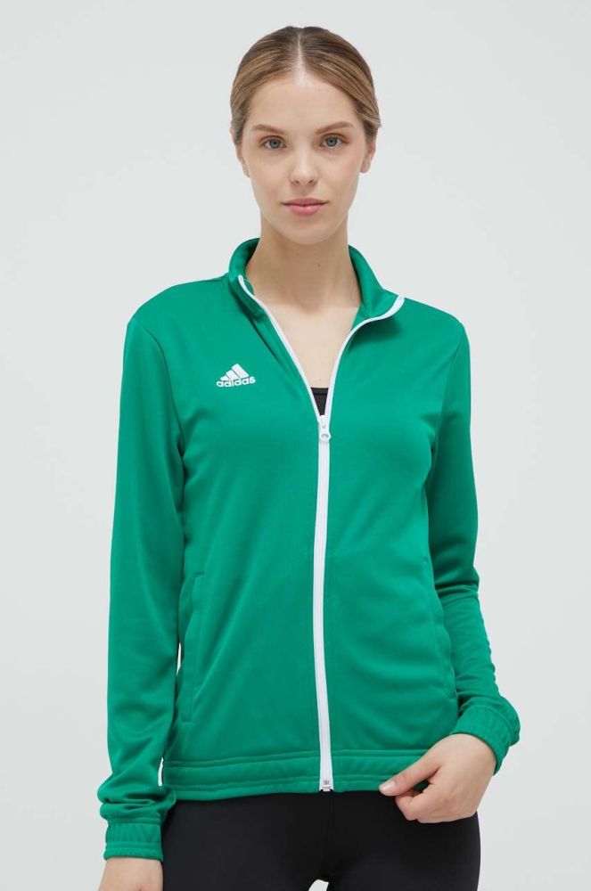 Тренувальна кофта adidas Performance Entrada 22 колір зелений однотонна
