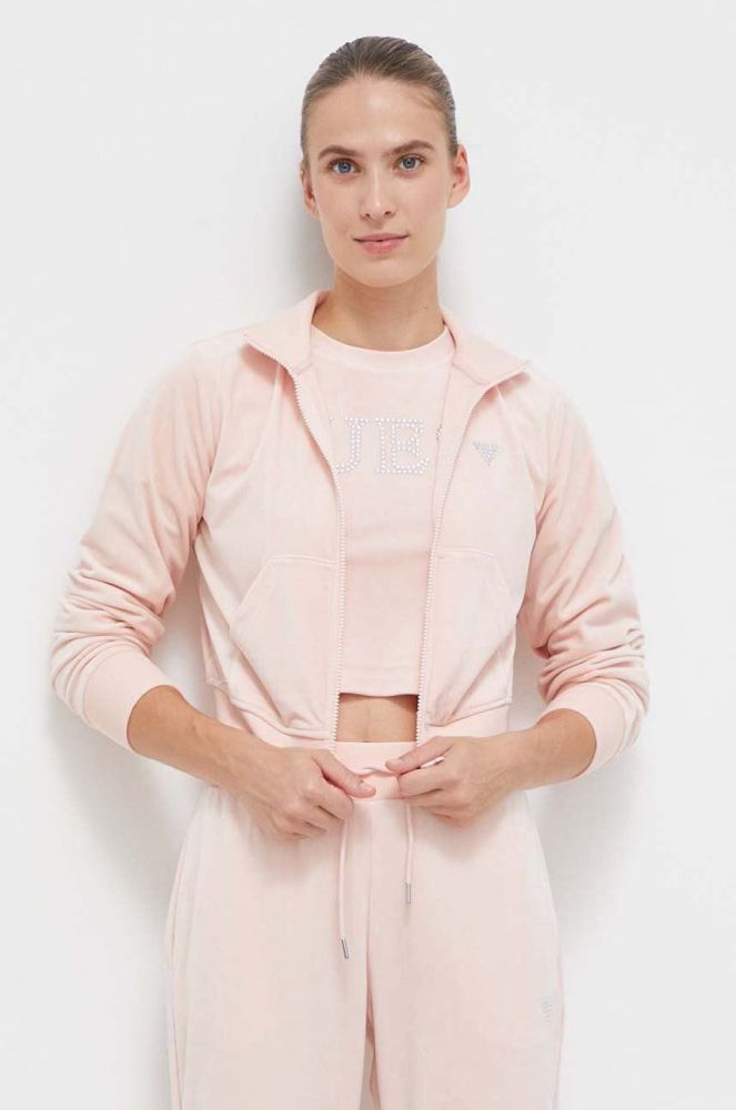 Кофта Guess жіноча колір рожевий з аплікацією (3585118)