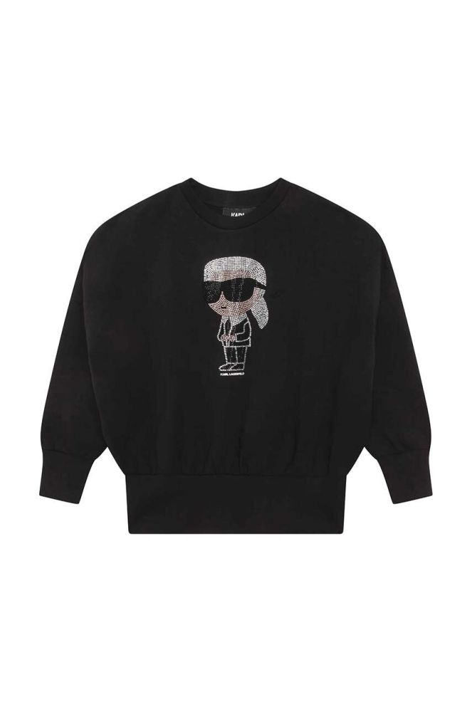 Дитяча кофта Karl Lagerfeld колір чорний з аплікацією (3453543)