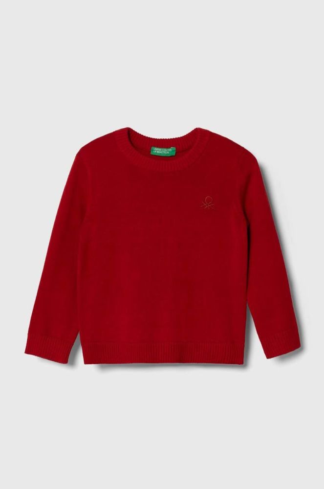 Дитячий бавовняний светр United Colors of Benetton колір червоний легкий