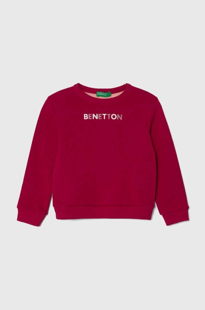 Дитяча бавовняна кофта United Colors of Benetton колір рожевий з принтом (3388263)
