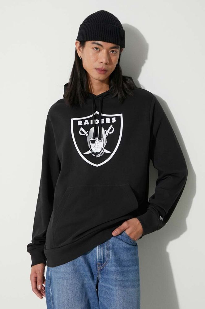 Кофта New Era чоловіча колір чорний з капюшоном з принтом LAS VEGAS RAIDERS