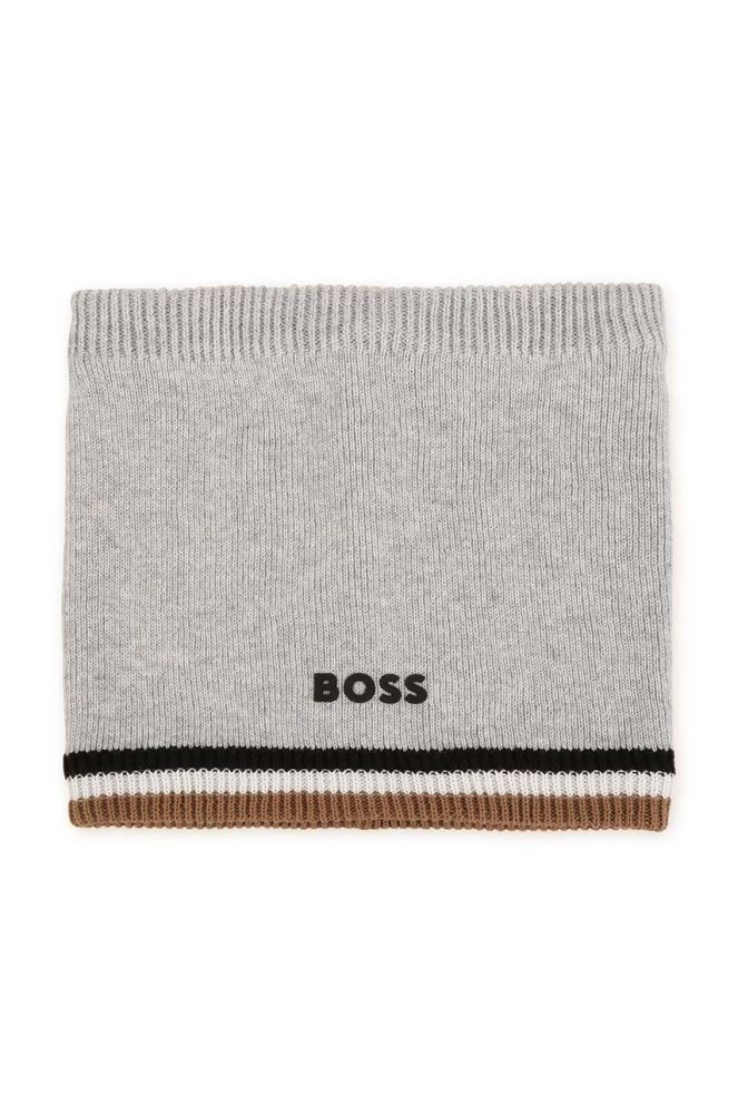 Дитяча шапка BOSS колір сірий з тонкого трикотажу (3445775)