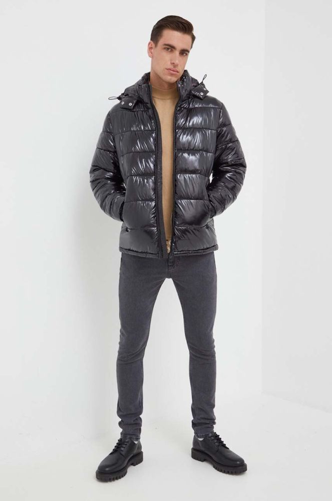Куртка Guess чоловіча колір чорний зимова (3546796)