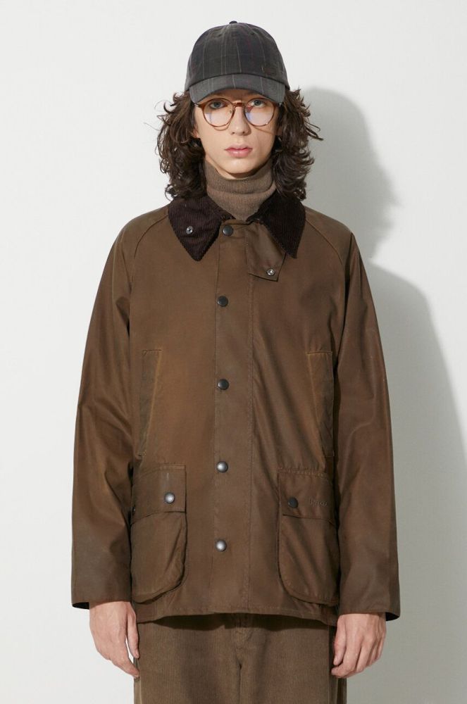 Куртка Barbour чоловіча колір коричневий перехідна