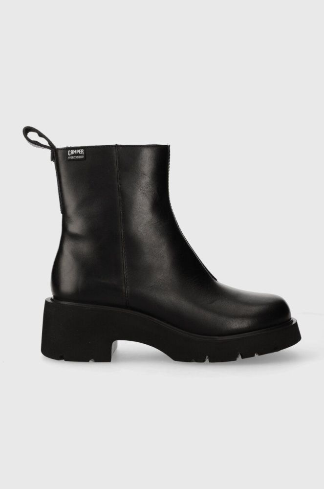 Шкіряні черевики Camper Milah жіночі колір чорний на платформі K400725.001