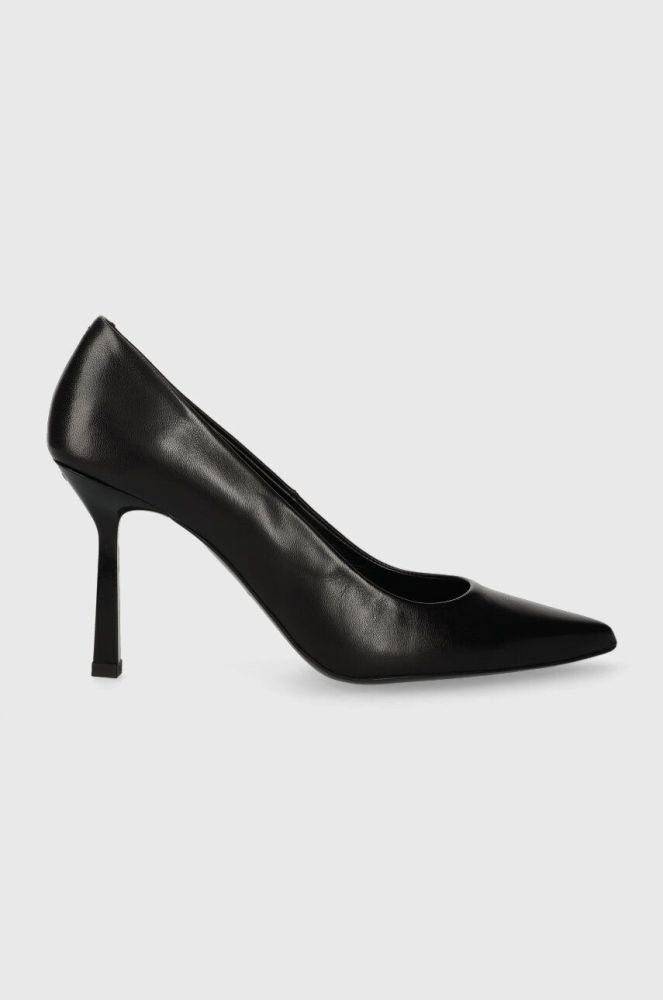 Шкіряні туфлі HUGO Katniss Pump 90 колір чорний 50504354