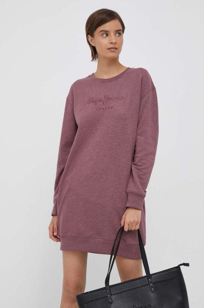 Сукня Pepe Jeans Britney колір бордовий mini oversize