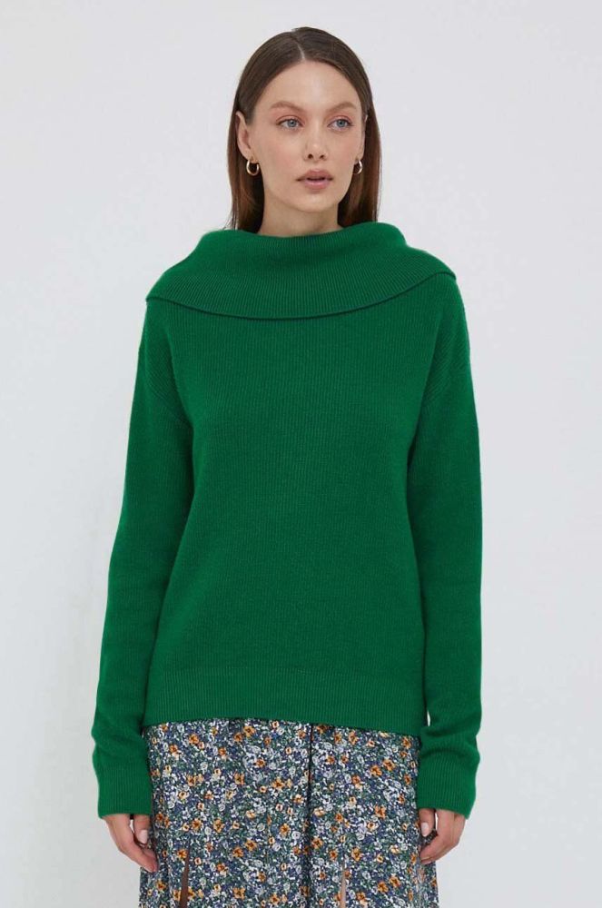 Светр United Colors of Benetton жіночий колір зелений гольф