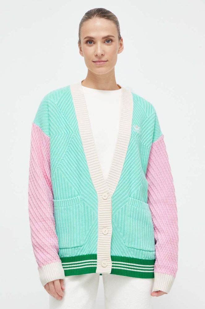 Бавовняний кардиган adidas Originals колір барвистий