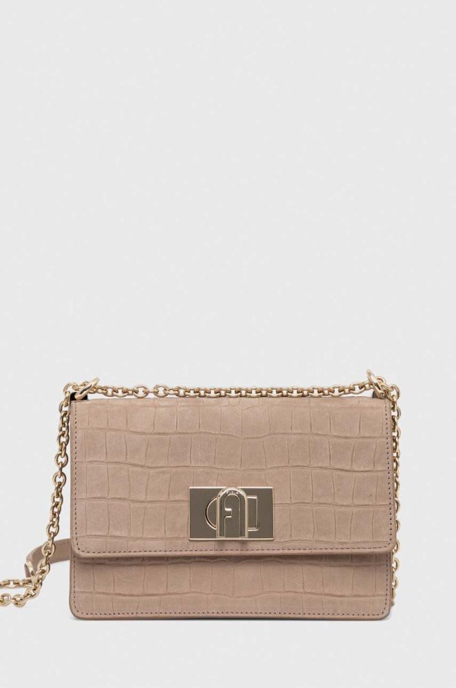 Шкіряна сумочка Furla 1927 колір бежевий (3323425)
