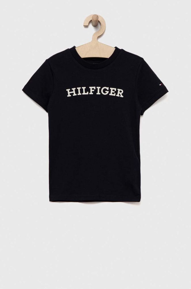 Дитяча бавовняна футболка Tommy Hilfiger колір синій з принтом (3313623)