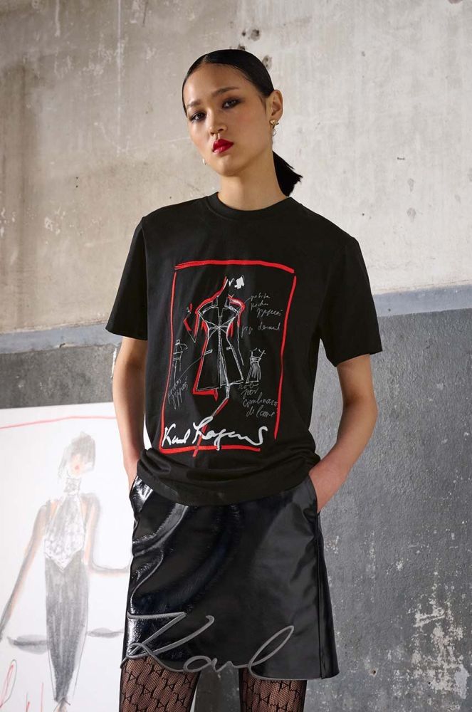 Бавовняна футболка Karl Lagerfeld x Ultimate ikon колір чорний