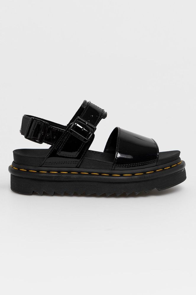 Шкіряні сандалі Dr. Martens жіночі колір чорний на платформі DM25773001.Voss-Black