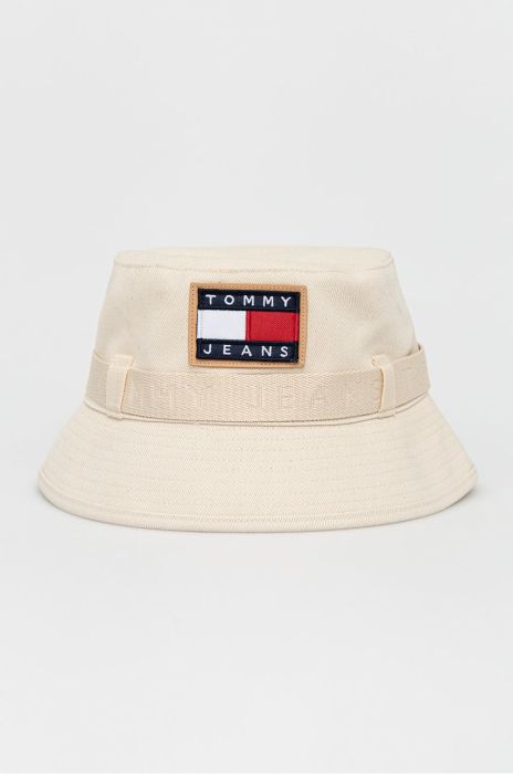Бавовняний капелюх Tommy Jeans колір бежевий з бавовни