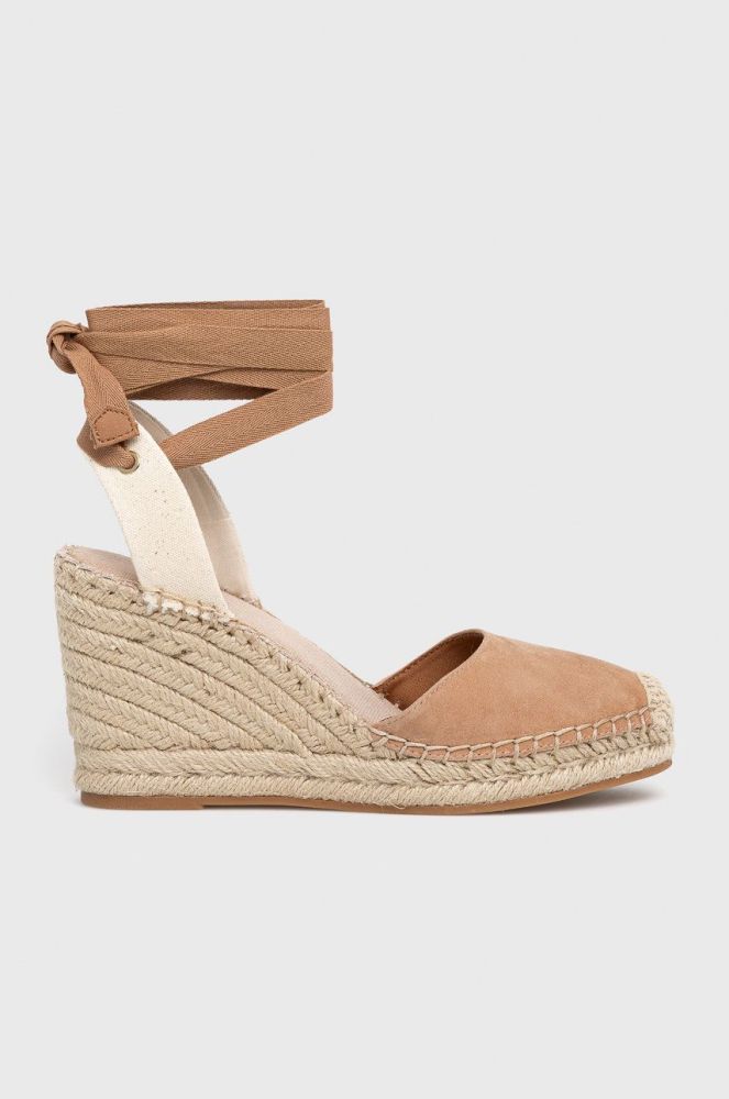 Замшеві еспадрилі Aldo Efemina колір коричневий на танкетці