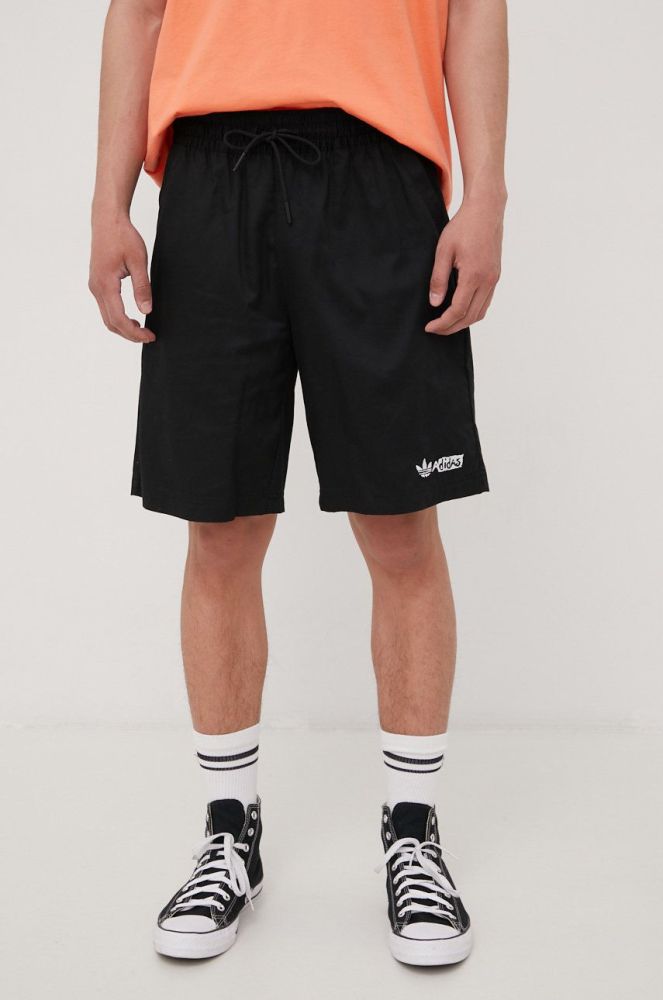 Бавовняні шорти adidas Originals HT1652 чоловічі колір чорний HT1652-BLACK