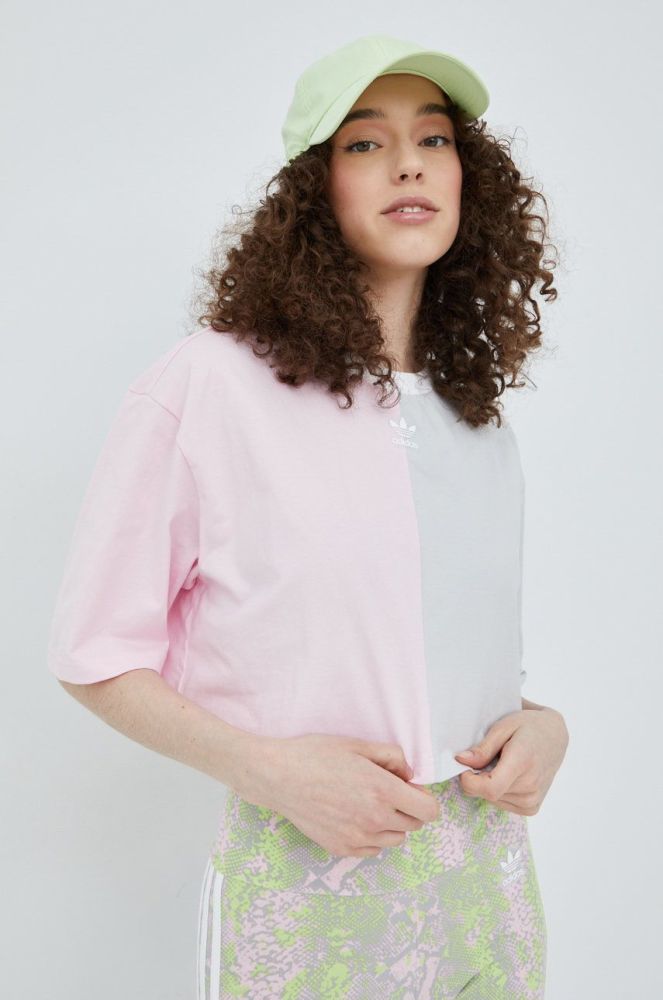 Бавовняна футболка adidas Originals HT5978 колір рожевий