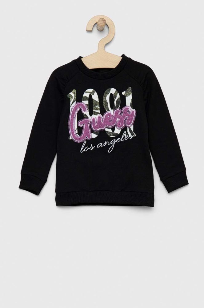 Дитяча кофта Guess колір чорний з аплікацією (2885158)