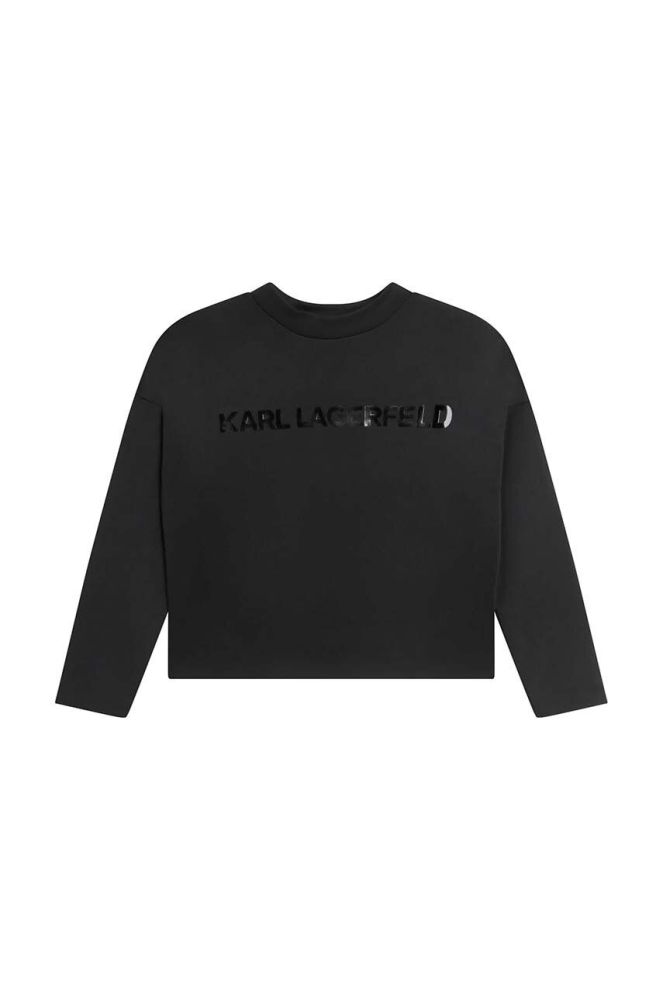 Дитяча кофта Karl Lagerfeld колір чорний з принтом (3094257)