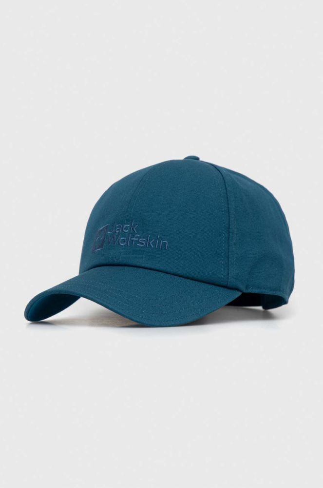 Кепка Jack Wolfskin колір бірюзовий з аплікацією