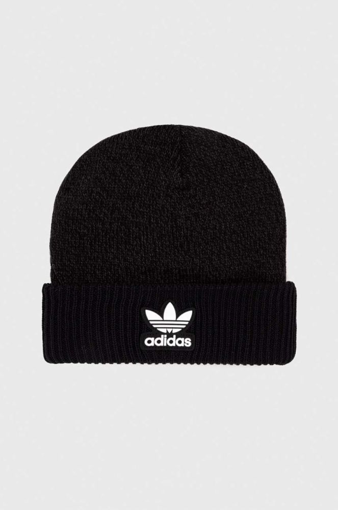 Шапка adidas Originals колір чорний з тонкого трикотажу