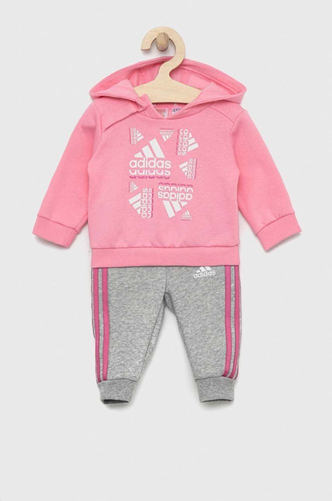 Дитячий спортивний костюм adidas I BLUV FL колір рожевий