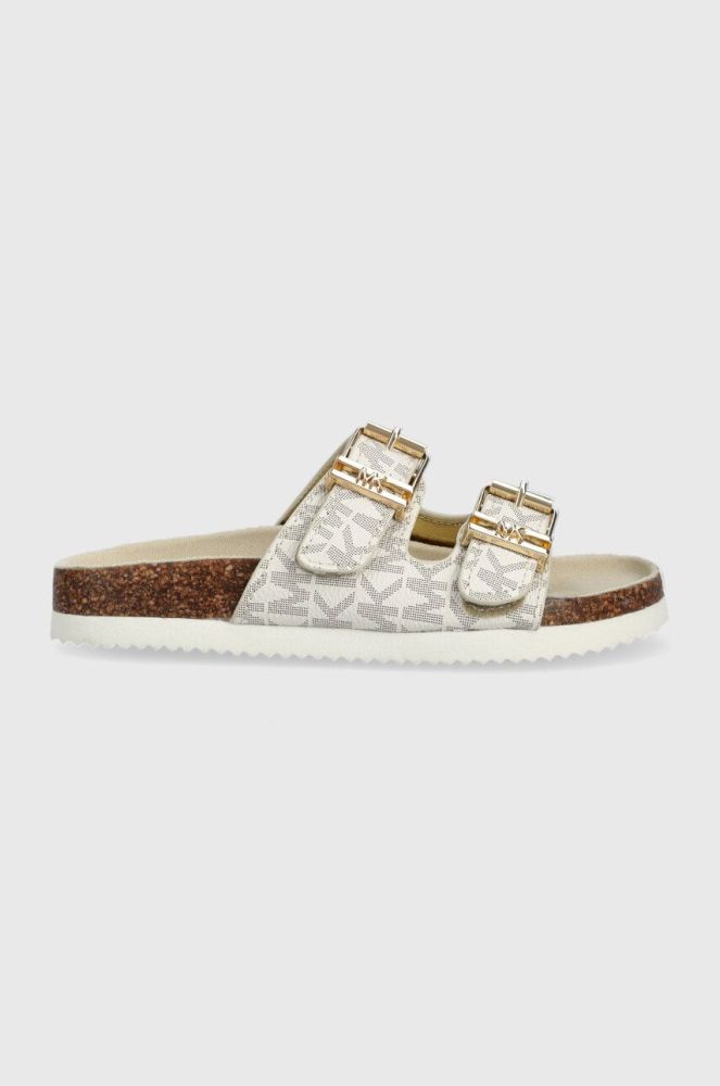 Дитячі шльопанці Michael Kors колір бежевий