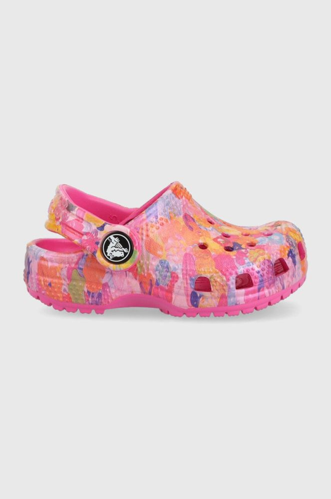 Дитячі шльопанці Crocs колір рожевий (3202596)