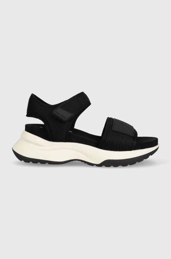 Сандалі Pepe Jeans VENUS жіночі колір чорний на платформі PLS90572