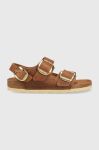 Шкіряні сандалі Birkenstock Milano Big Buckle жіночі колір коричневий 1024067 1024067-Cognac