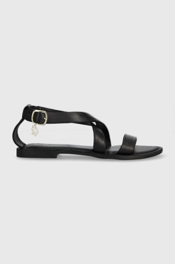 Шкіряні сандалі U.S. Polo Assn. LINDA жіночі колір чорний LINDA001D